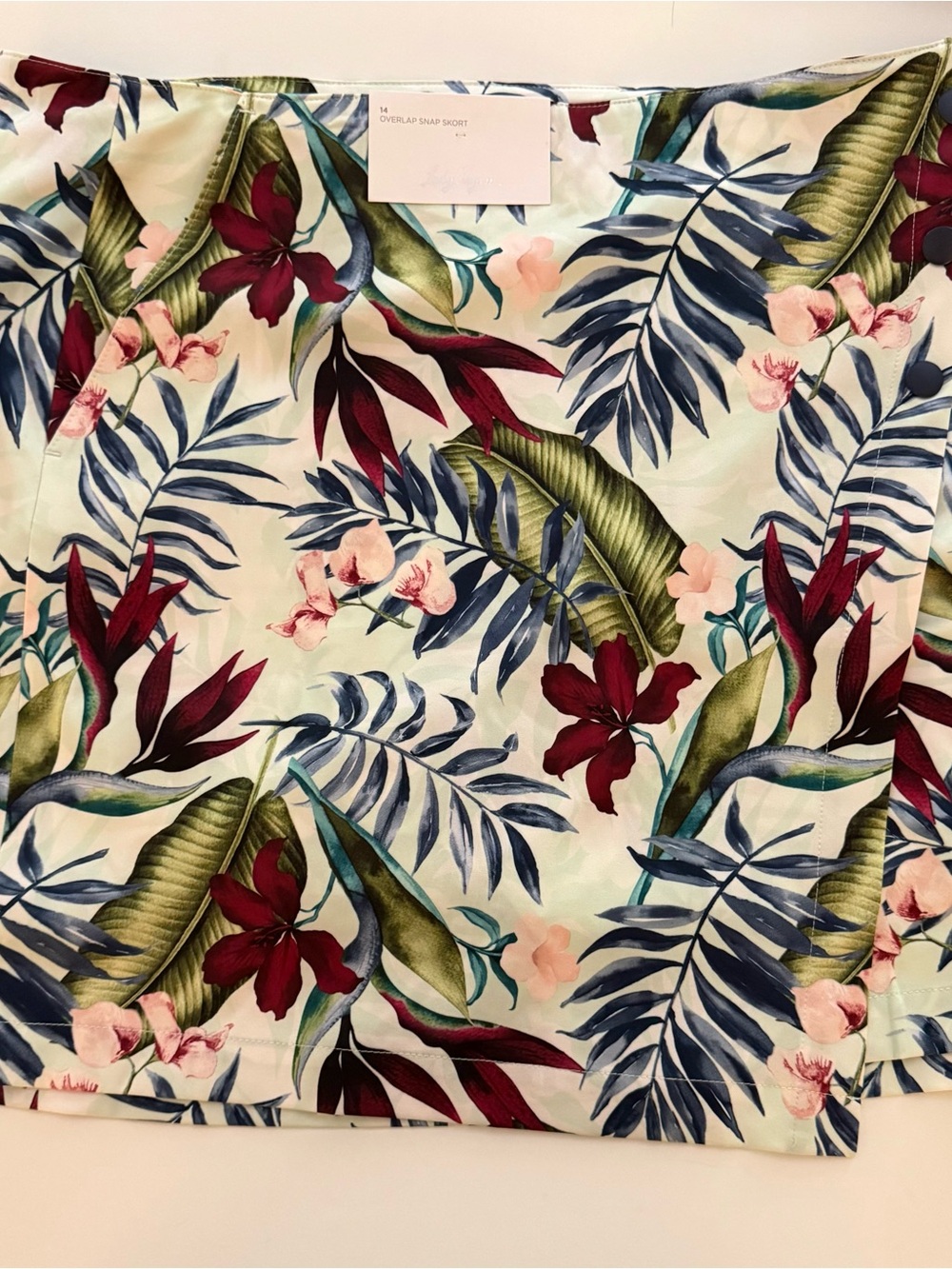 Lady Hagen Tropical Palm Overlap Floral Golf Skort Size 14 NWT